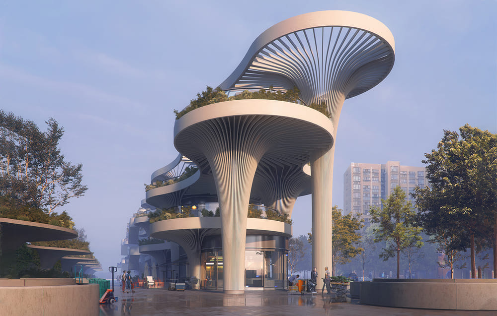 Solar Trees Marketplace - Koichi Takada Architects Trung Quốc